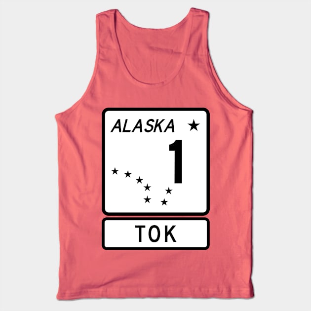 Alaska Highway Route 1 One Tok AK Tank Top by TravelTime